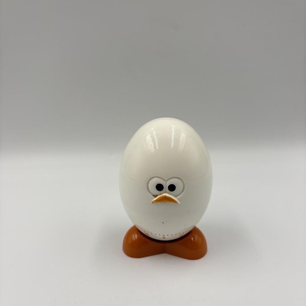 Joie Egg Kitchen Timer White‎ Plastic Mechanical 60 Minute Chicken Cute Design